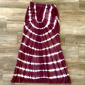 Maroon Tye Dye Long Skirt